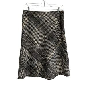 Ann Taylor Loft Skirt Wool Plaid Size 6 Classic Gray Classic NEW